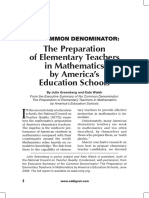 Greenberg, Walsh - No Common Denominator The Preparation of Elementary Teachers in Mathematics by America's Education Schools