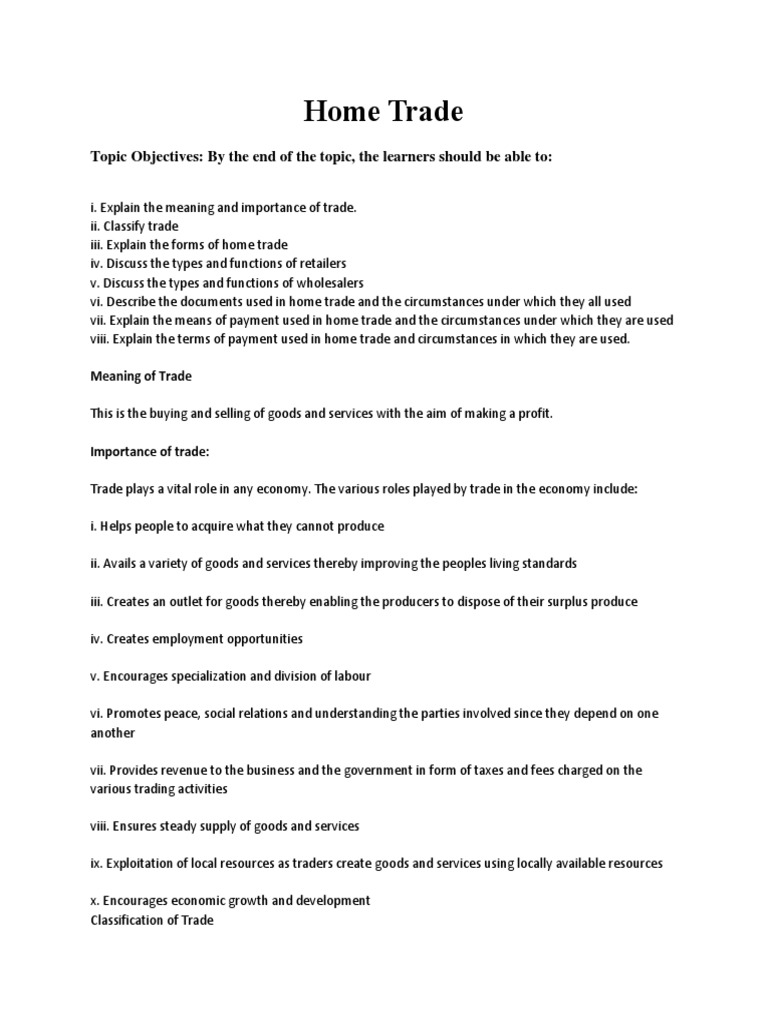 Home Trade PDF Retail Supermarket