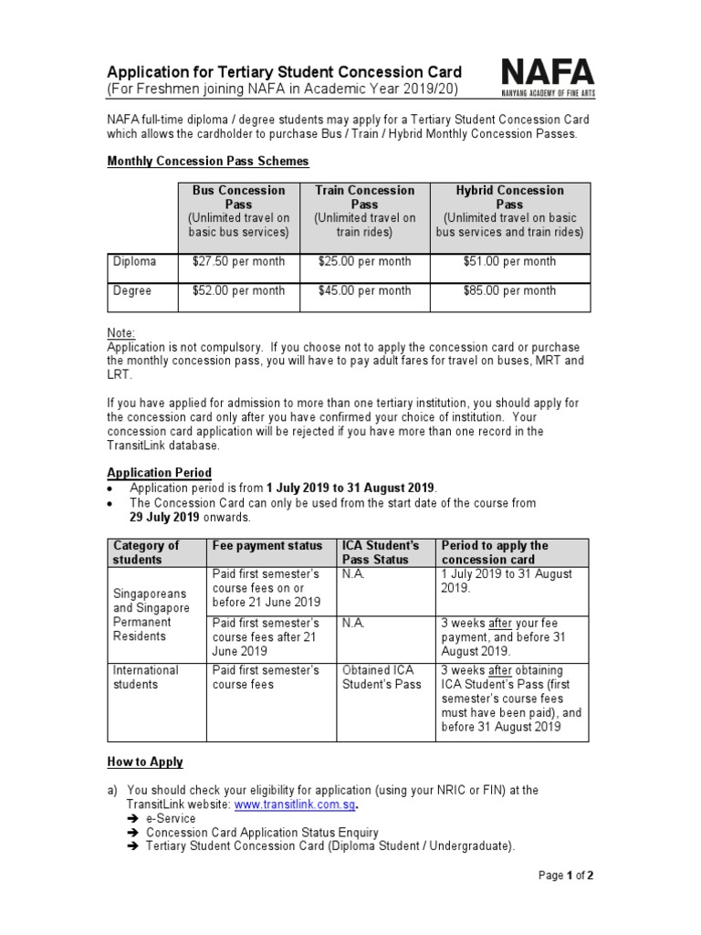 applicationfortertiarystudentconcessioncard Business Transport