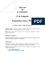 6° de Primaria Formación Cívica y Ética: Miércoles de Septiembre