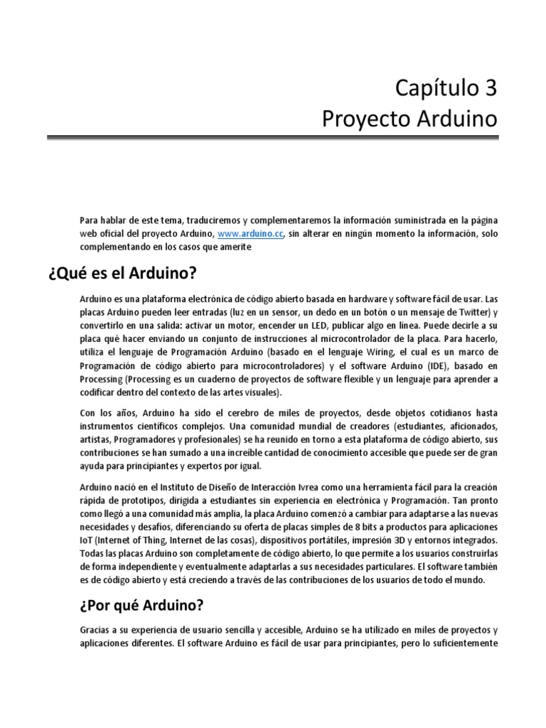 Arduino en Español PDF | PDF | Arduino | Entorno de desarrollo integrado