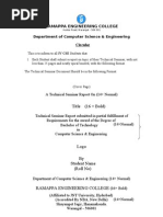 Technical Seminar Format