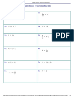 Hoja de Ejercicios de Ecuaciones Lineales PDF