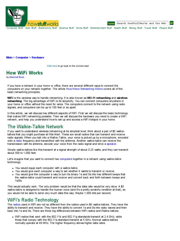 How WiFi Works PDF | PDF | Wi Fi | Ieee 802.11