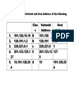 Identify The Class, Network and Host Address of The Following IP Address