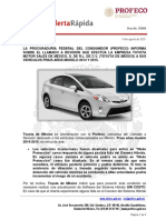 Alerta Rapida 37 Toyota Prius 2014-2015