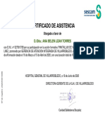 Certificado de Asistencia: D./Dña.: Ana Belen Lizan Torres