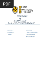 Term Paper of Topic: - Telephone Directory