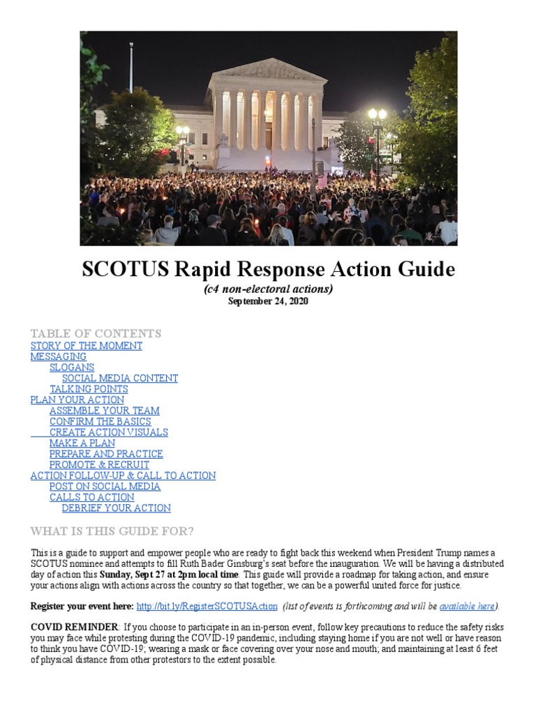 SCOTUS Action Guide for Justice Advocacy | PDF | Ruth Bader Ginsburg ...