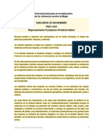 DISCURSO Sobre El Dia Internacional de La Violencia Contra La Mujer