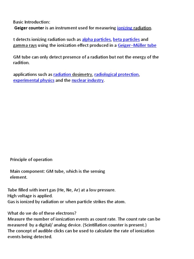 Geiger Counter: Principles and Applications | PDF | Science ...