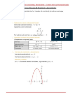 Ejercicios Resueltos  Función creciente y decreciente