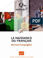 La Naissance Du Francais - Bernard Cerquiglini