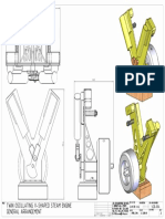 Oscillating V-Shaped General Arrangement Steam Engine Twin: - 00A VSE A