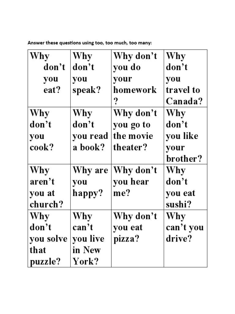 Questions Using 