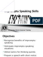 Impromptu Speaking Skills: Second Vice District Governor Training
