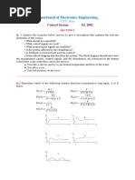 Department of Electronics Engineering,: Control System EL 2002