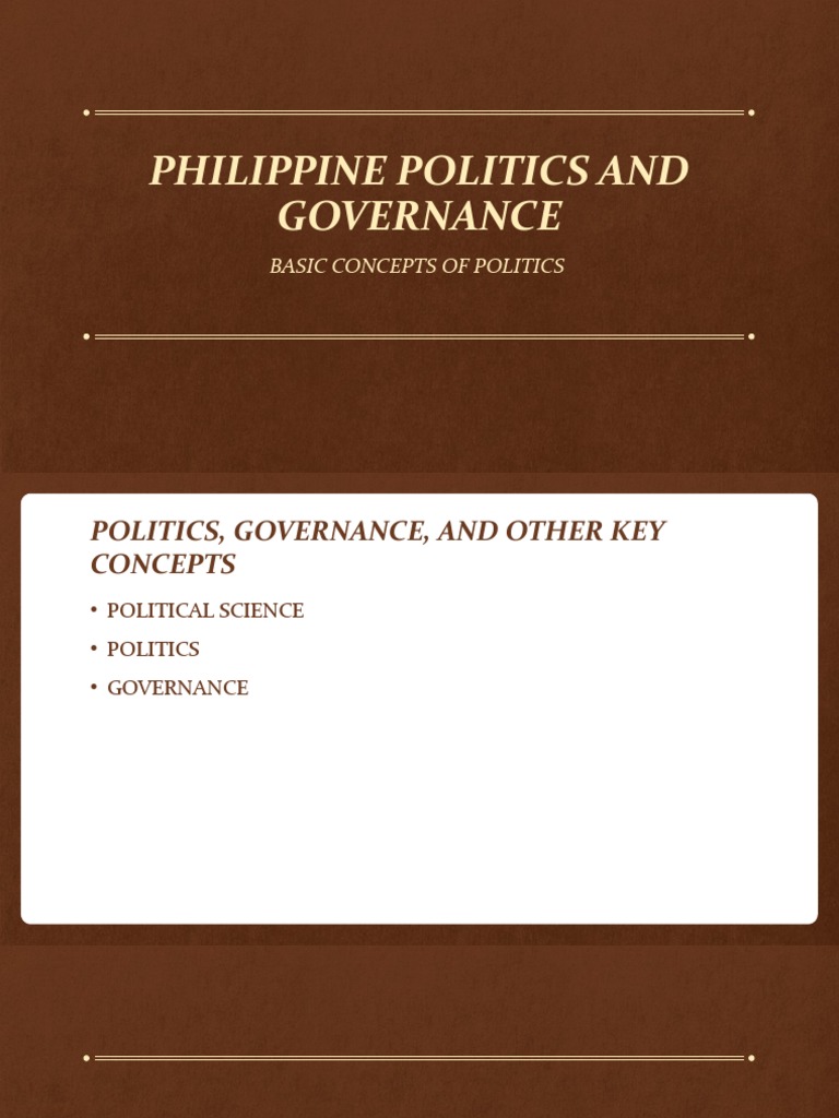 Philippine Politics and Governance: Basic Concepts of Politics | PDF ...