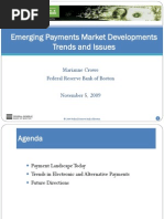 Emerging Payments Market Developments Trends and Issues: Marianne Crowe Federal Reserve Bank of Boston November 5, 2009