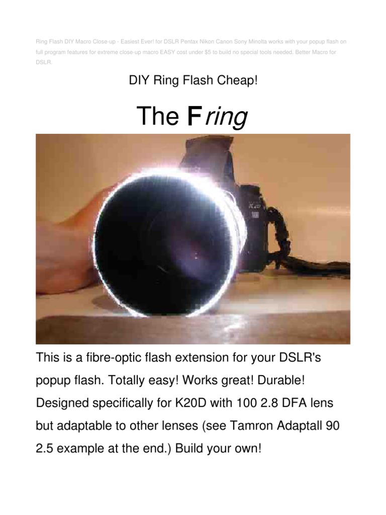 DIY Ring Flash for Macro Photography | PDF | Home & Garden