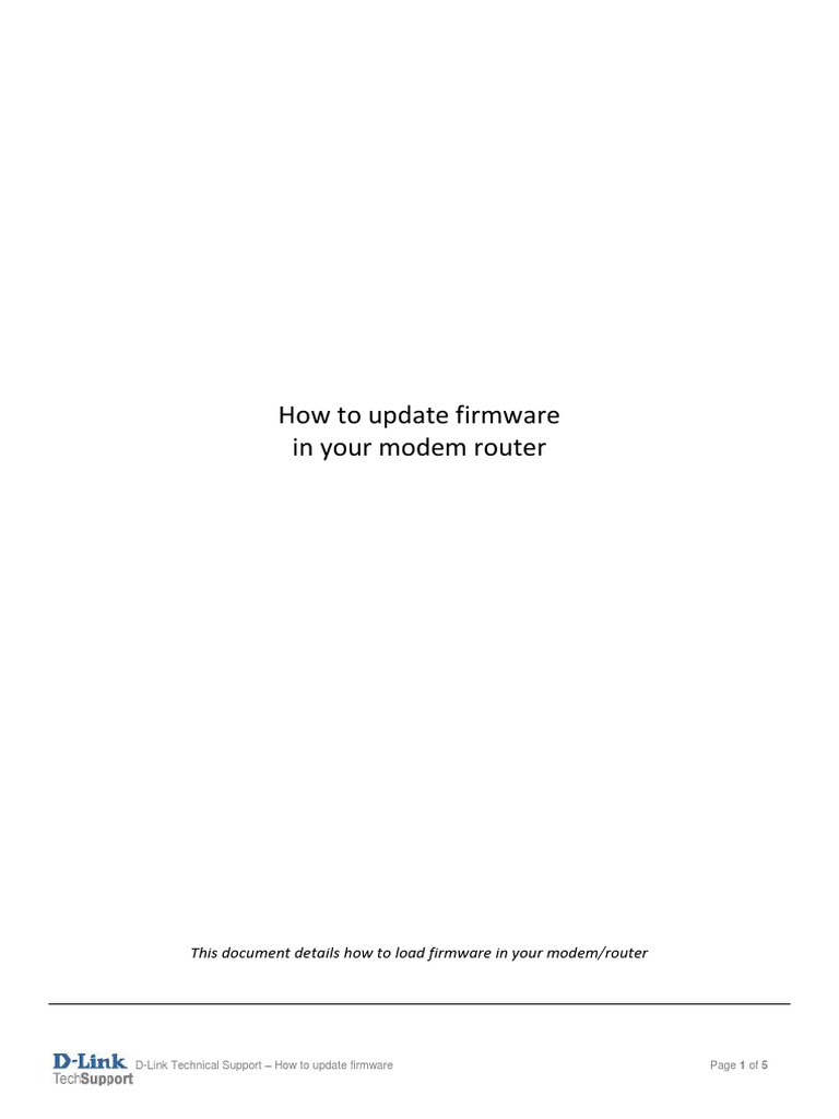 This Document Details How To Load Firmware in Your Modem/router | PDF ...
