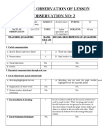 Online Observation of Lesson Observation No: 2: Teacher Qualities Rank Out of 5 Detail Description of Qualities