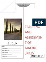 Teaching AND Assessmen TOF Macro Skills: Commission On Higher Education Cataingan Municipal College Cataingan, Masbate