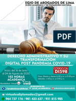 Brochure Del Diplomado Virtual Derecho Administrativo y Su Transformacion Digital Pandemia COVID-19