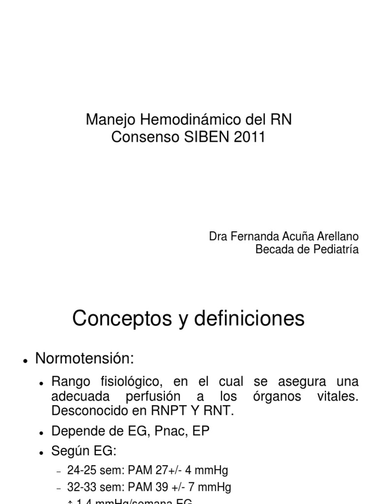 Manejo HDN (SIBEN) | PDF | Choque (circulatorio) | Sistema circulatorio