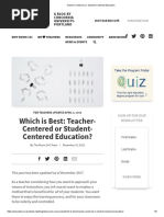 Teacher-Centered vs. Student-Centered Education