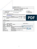 Proforma Invoice: Zhejiang CL Nonwoven Machinery Co., LTD