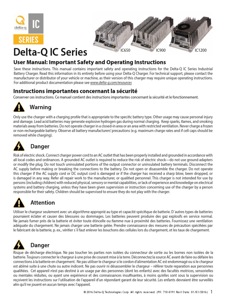 DeltaQ IC Series User Manual Important Safety and Operating