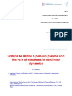 14 - 25 July 2008: Criteria To Define A Pair-Ion Plasma and The Role of Electrons in Nonlinear Dynamics