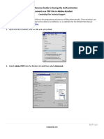 Quick Reference Guide To Saving The Authentication Document As A PDF File in Adobe Acrobat