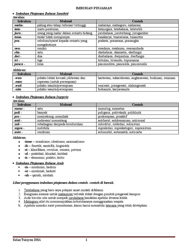 Imbuhan Jaman Nota