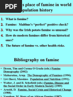 The Curious Place of Famine in World Population History