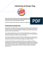 Strategie Marketing de Burger King
