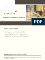 Marketing Research: Analysis of Variance and Covariance
