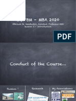E&FBM - MBA 2020: Abhilash G. Nambudiri, Assistant Professor-RBS Session 1 - Introduction