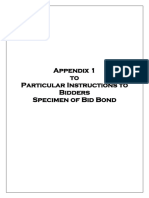 Appendix 1 To Particular Instructions To Bidders Specimen of Bid Bond