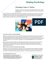 Child Psychology Nature Vs Nurture PDF