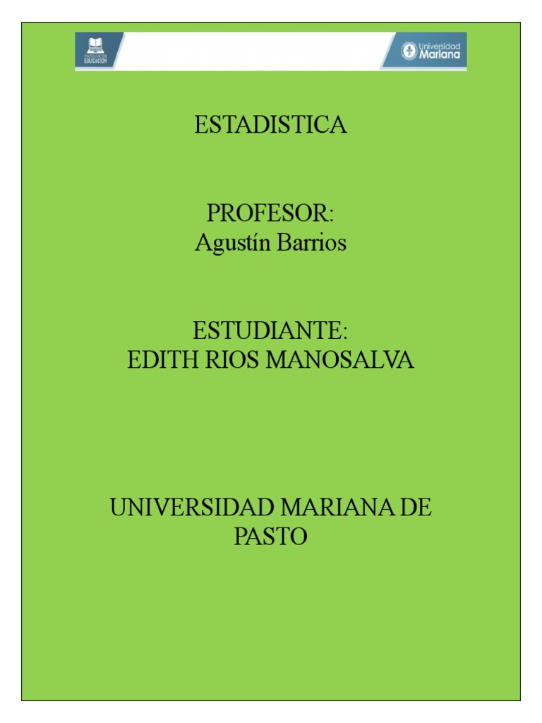 Actividad 5 Edith Rios | PDF | Probabilidades y estadísticas ...
