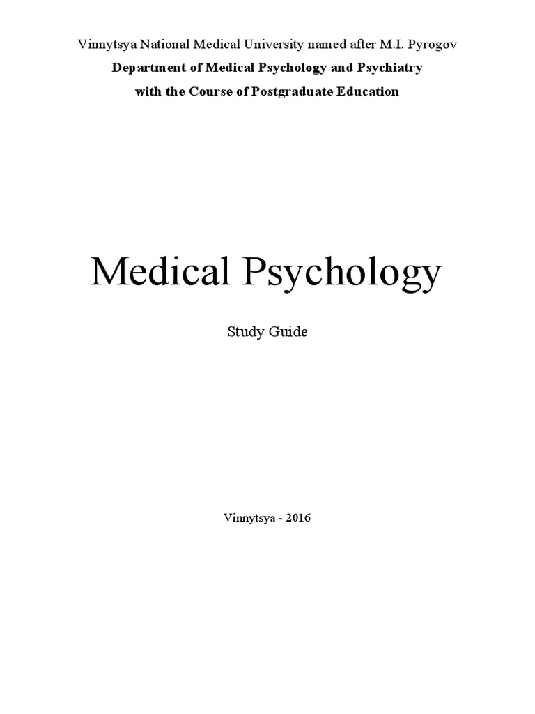 Medical Psychology (Tutorial) 2016 PDF Clinical Psychology