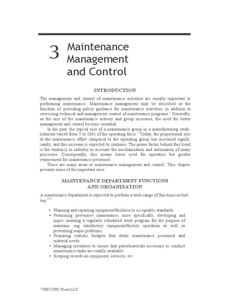 Maintenance Management Strategies | PDF | Inventory | Reliability ...