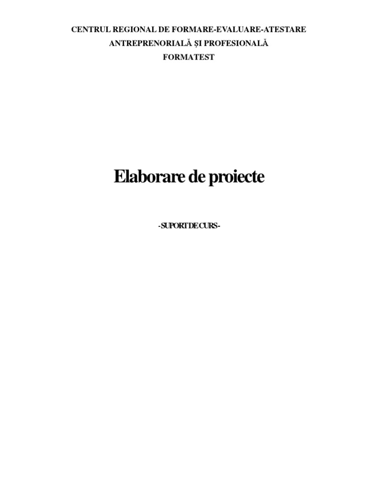 Suport Curs Elaborare de Proiecte | PDF