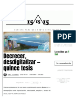 Decrecer, Desdigitalizar - Quince Tesis - 15:15/15