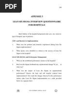 Appendix 5 Lean Six Sigma Interview Questionnaire For Hospitals