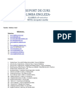 Suport de Curs - Limba Engleza-: CLASELE A 5-A Si A 6-A NIVEL Incepator-Mediu