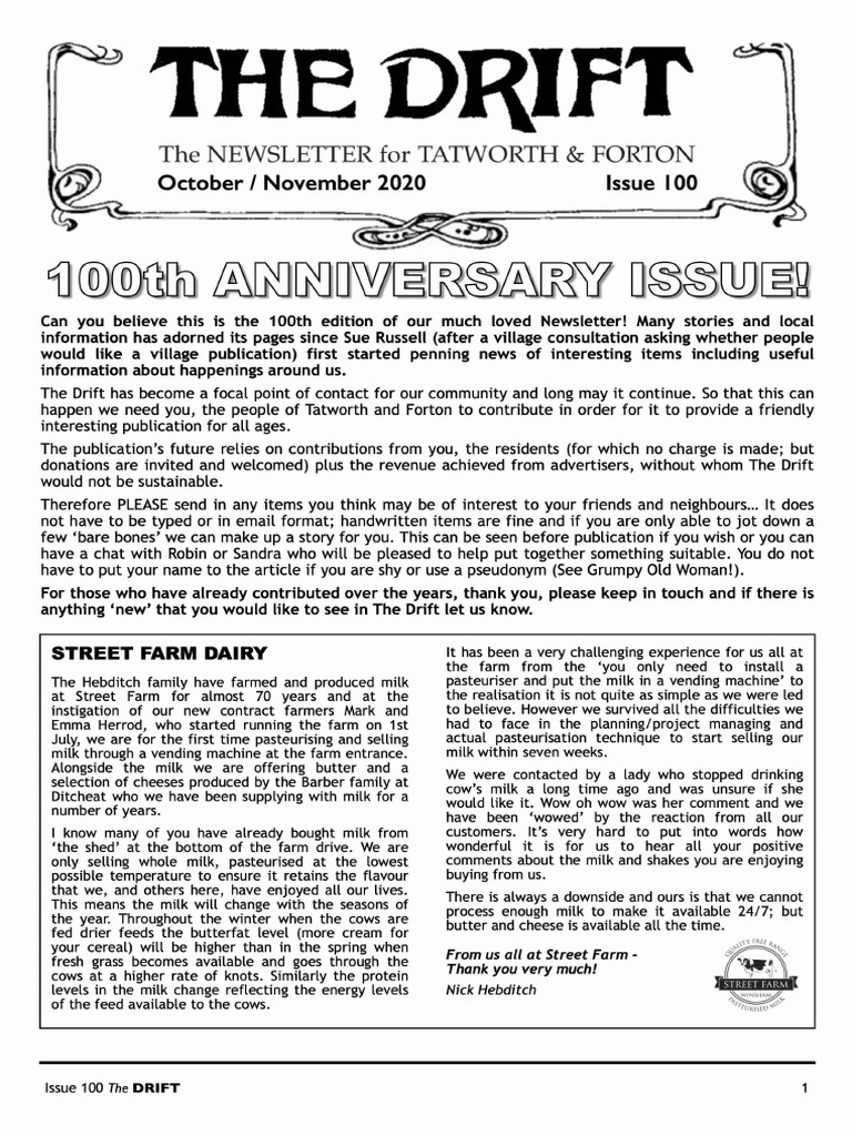 The Drift Newsletter For Tatworth & Forton Edition 100 | PDF