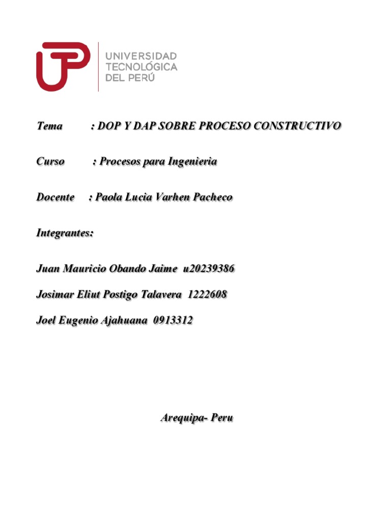 DOP y DAP en Proceso Constructivo | PDF | edificio | Hormigón